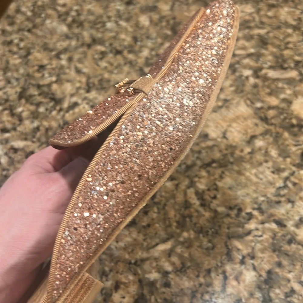 Tory Burch Amelia backless Glitter Mule Size 10M rose gold slide on shoe - Picture 9 of 13